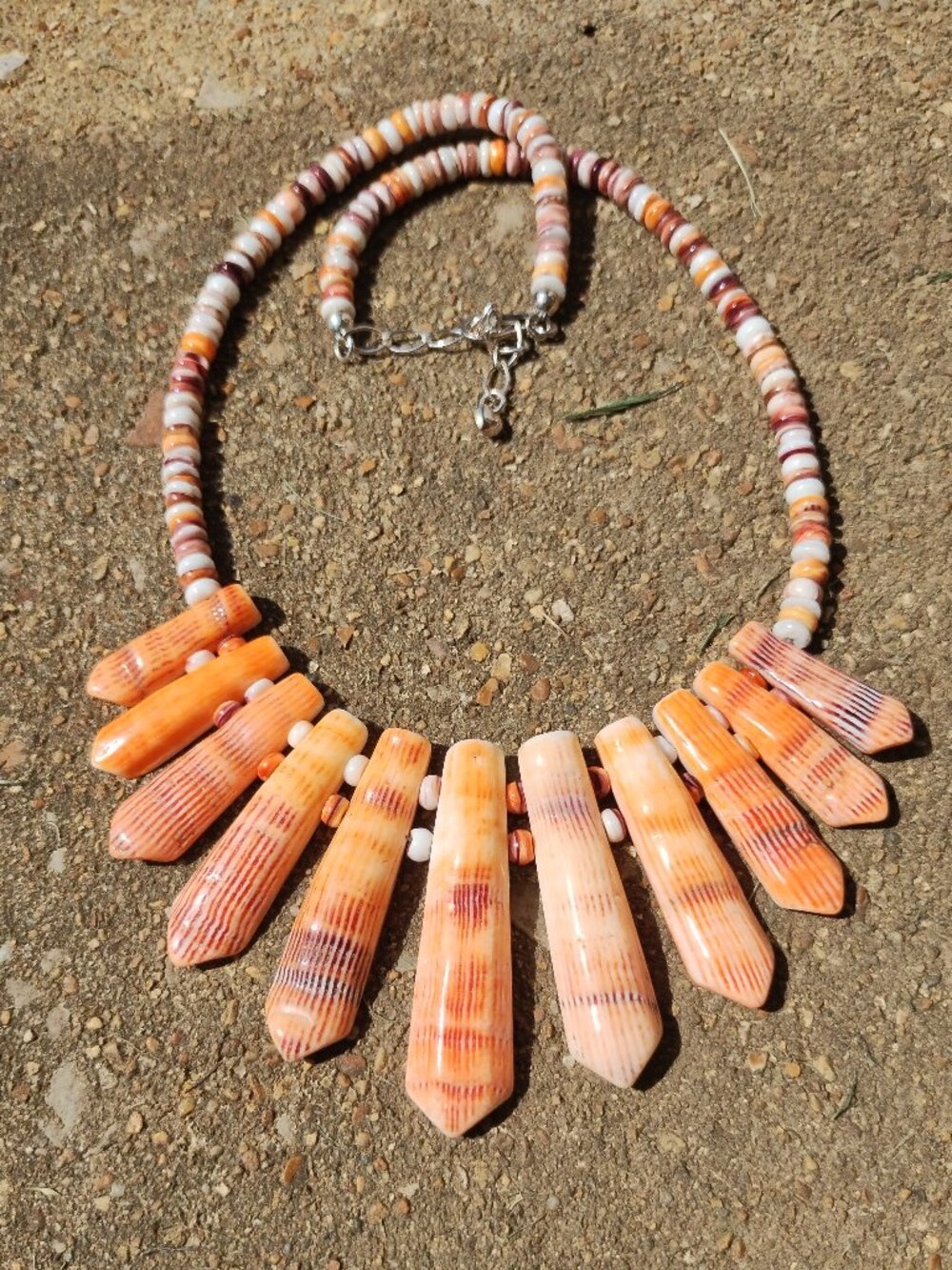 Jay King DTR Lion’s Paw shell spiny oyster necklace 925 Sterling Silver NIB